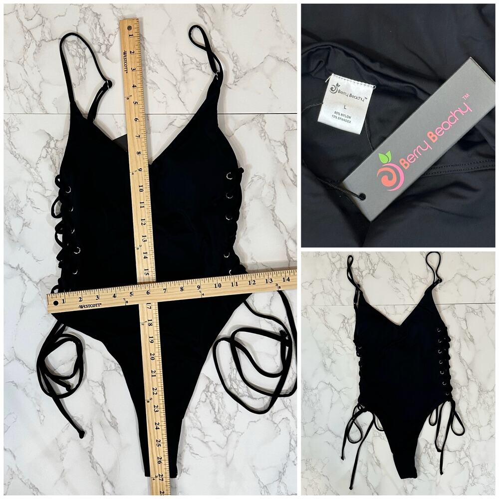Copied - BERRY BEACHY ADELE ONE PIECE- BLACK L - Picture 14 of 14